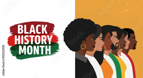 Black History Month Celebration with Diverse Group of People, African American Heritage