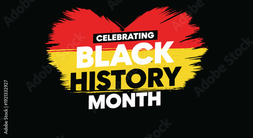 Celebrating Black History Month with Red, Yellow, and Black Heart Design