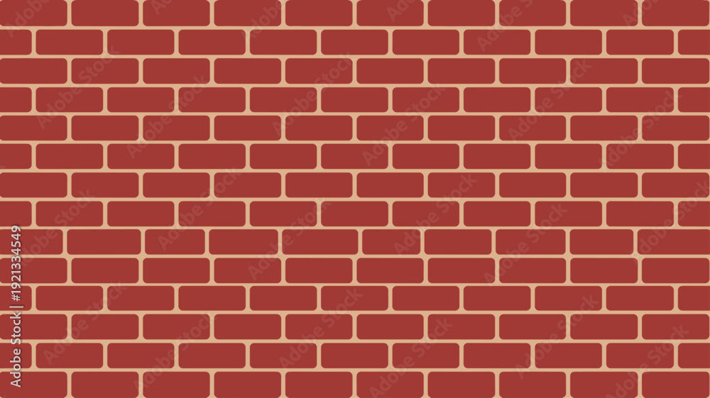 Fototapeta premium Seamless brick wall pattern vector, red masonry background texture for construction and design, repeating tile illustration