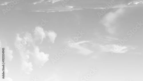 Minimalist Gray Sky with Cloud Details. Stormy Cloudscape in Grayscale. Moody Cloud Formation in Black and White