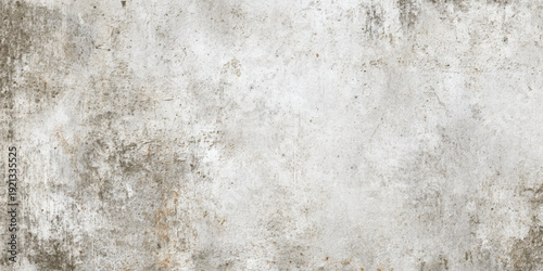 grey concrete wall texture with weathered cement surface includes natural imperfections, cracks, and dark atmospheric stains for urban-style designs, architectural mockups.