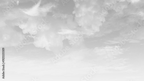 Moody Cloud Formation in Black and White. Stormy Cloudscape in Grayscale. Minimalist Gray Sky with Cloud Details. 