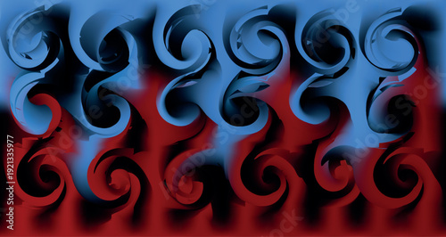 Modern Abstract Fire Color Seamless Pattern with Curved Wave Lines, Metallic Light Effect, Geometric Ornament Texture for Wallpaper and Surface Design Vector