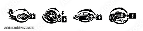 Automotive symbols vector icons set. car maintenance and repair icons collection
