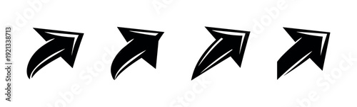 Arrow vector icons set in black. directional symbols and navigation signs