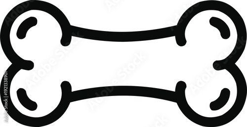 Dog Bone Icon  Minimal Pet Treat Symbol in Simple Black Outline