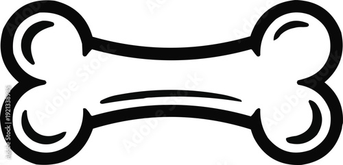 Dog Bone Icon  Minimal Pet Treat Symbol in Simple Black Outline
