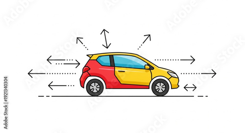 Car Dimensions and Measurement Illustration.