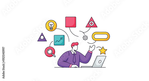 Creative Digital Marketing Strategy Illustration