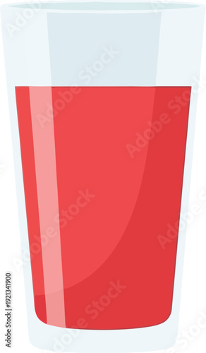 Glass of red juice or punch in clear glass