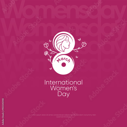 Happy International Women's Day creative Design, 8 March. International women's day banner vector illustration.