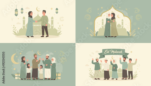 Eid Mubarak Celebrations - Family, Greetings, and Festive Gatherings.