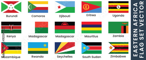 Eastern africa flag vector set collectionEastern africa flag vector set collection