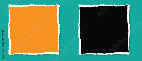 Torn Paper Scrap Stickers Vector – Ripped Edge Color Paper Elements Set