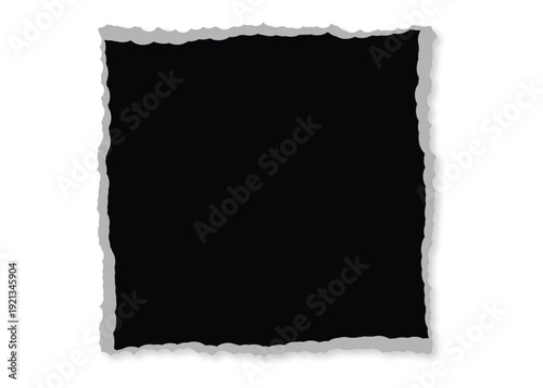 Torn Paper Frame Background Vector – Ripped Edge Grunge Border with Copy Space