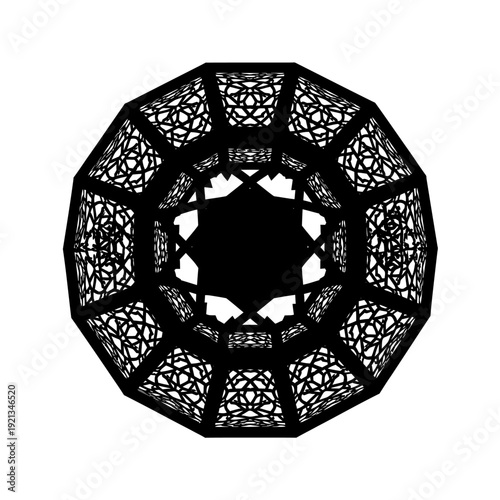 Black geometric mandala vector