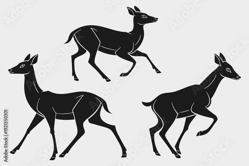 “Running Horse Silhouettes Set  Black Stallion Vector Illustration Collection”