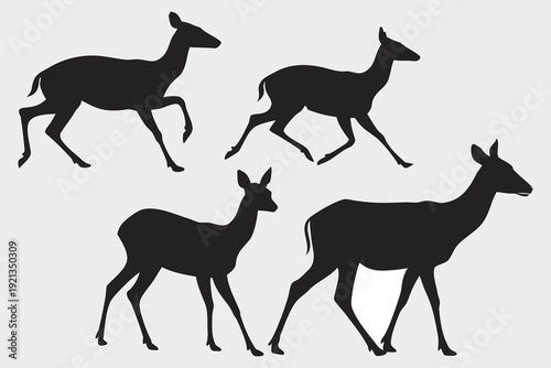 “Running Horse Silhouettes Set  Black Stallion Vector Illustration Collection”