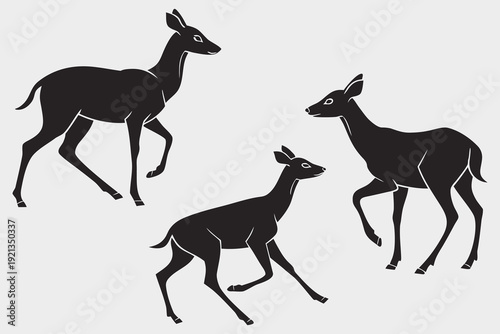 “Running Horse Silhouettes Set  Black Stallion Vector Illustration Collection”