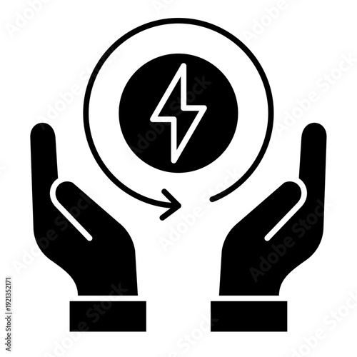 Energy Efficiency Black Icon