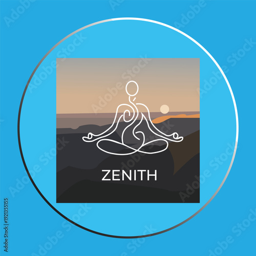Mindfulness and Inner Peace Concept: Meditating Person at Dawn