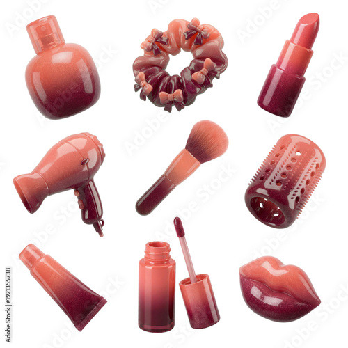 Glamorous Pink Beauty Tools Assortment