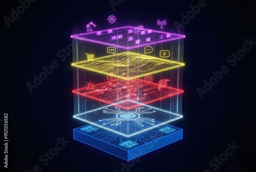 Virtualized network slicing schematic separating traffic by service type
