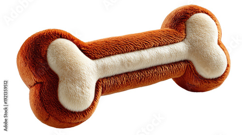 Bone-Shaped Dog Toy: A close-up shot of a soft, bone-shaped dog toy, a delightful plaything for a beloved canine companion.