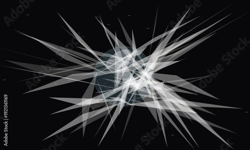 Futuristic Shattered Glass Effect with Sharp Polygonal Shards.
