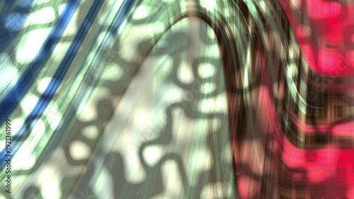 Abstract blurred pattern with vibrant colors and distorted shapes, 4k video animation grainy noise texture background..