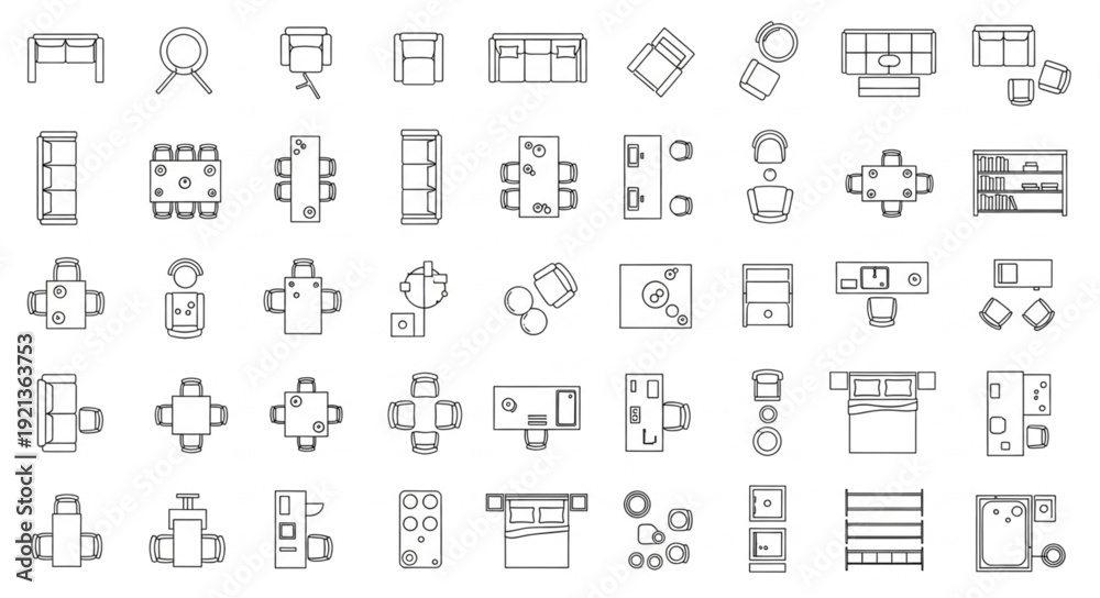 Obraz premium Collection of Simple Line Icons.
