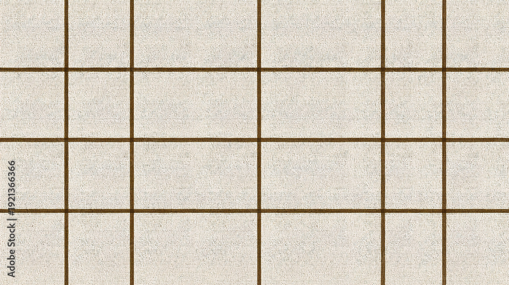 Fototapeta premium Minimalist weaving grid vector background. Flat rhythmic linen thread structure with grainy texture, ideal for organic branding and structured web design layouts.