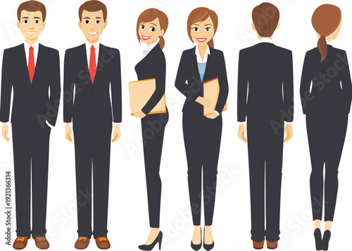 Obraz na płótnie Diverse group of business professionals shown in various poses and viewpoints