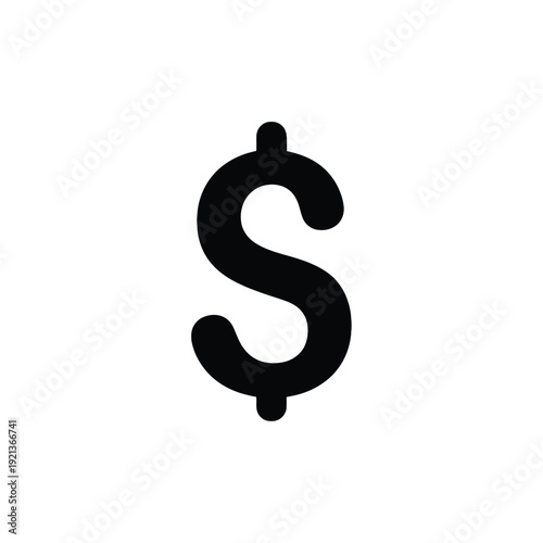 Dollar sign symbol on white background