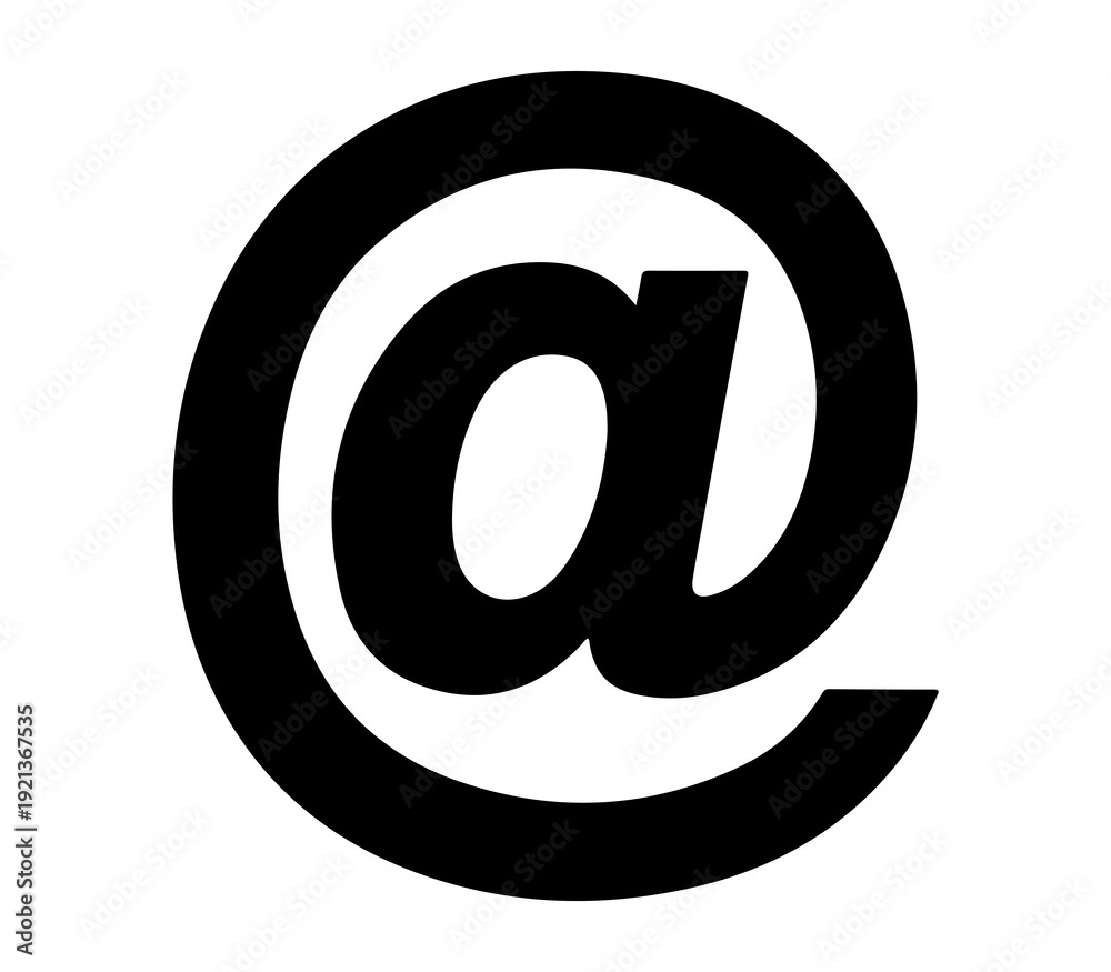 Obraz premium A large black at symbol on a white background
