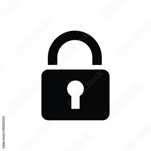 Secure lock icon for protection and safety online