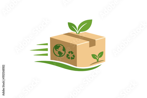 Recyclable packaging box and eco friendly delivery concept