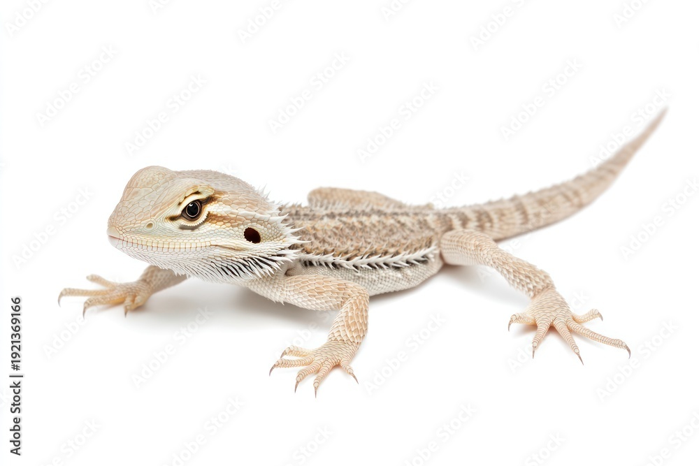Fototapeta premium a bearded dragon Pogona vitticeps isolated on white background