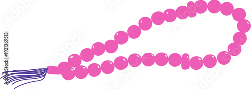 Pink Tasbih Prayer Beads illustration