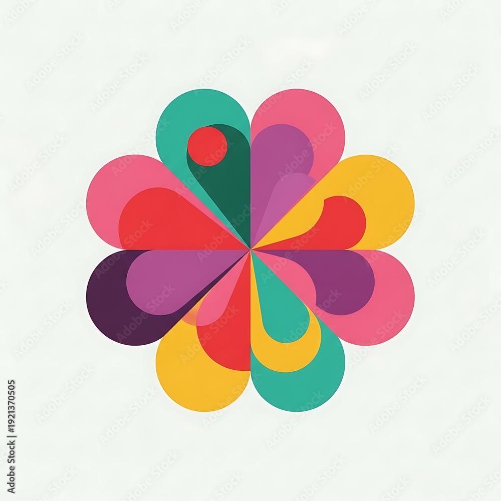 Fototapeta premium Vibrant colorful flower graphic design.