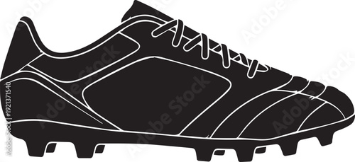 Soccer Cleat Footwear and Football Boot Silhouettes Professional Vector