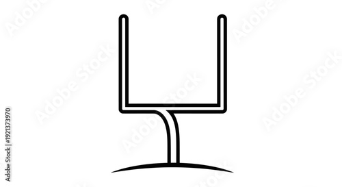 Clean Art Vector of American Football Goalposts on a Field Background
