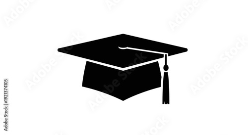 Iconic Graduation Cap Silhouette: Symbol of Academic Achievement and Education Success