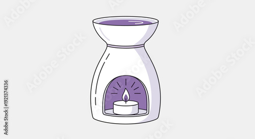 Aromatic Oil Burner with Candle and Lavender Oil for Relaxing Ambiance