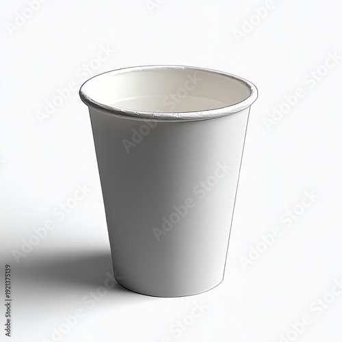 Wallpaper Mural minimalist empty white paper cup on a clean white background with soft shadow, evoking simplicity and calm Torontodigital.ca