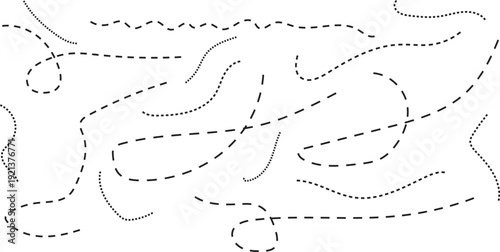 Intricate dotted line artwork with swirling patterns