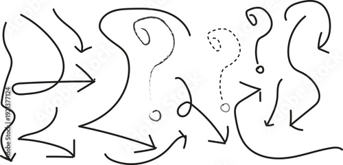 Abstract drawing of three figures in motion