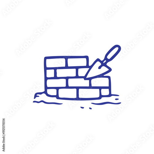Builder s Trowel and Brickwork