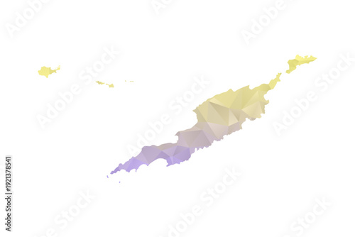 Anguilla Map - Polygon Style Vector Illustration in Yellow and Lavender Gradient, Low Poly Geometric Design, Isolated on White Background for Infographics and Projects