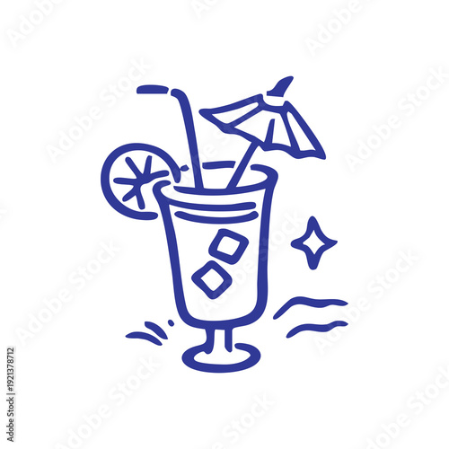 Cool Refreshing Cocktail Illustration